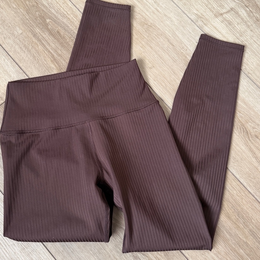 Vuori Inversion Rib Ribbed Legging In Java Brown … - image 7